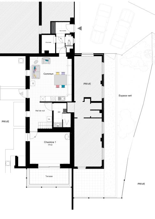 Kot bij bewoner 17 m² in Louvain-La-Neuve Buiten Louvain-La-Neuve